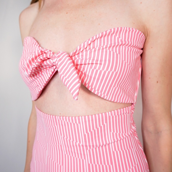 ONIA Marie Pink Striped One-Piece Swimsuit NWOT - Picture 6 of 6